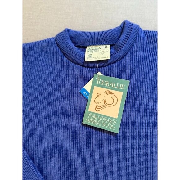 Vintage Toorallie Sweater Adult Small‎ Blue Pullover Long Sleeve Knit Mens. - Picture 2 of 9